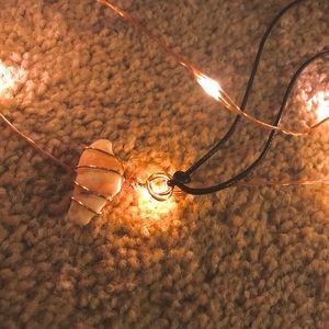 Wire wrapped stone necklace